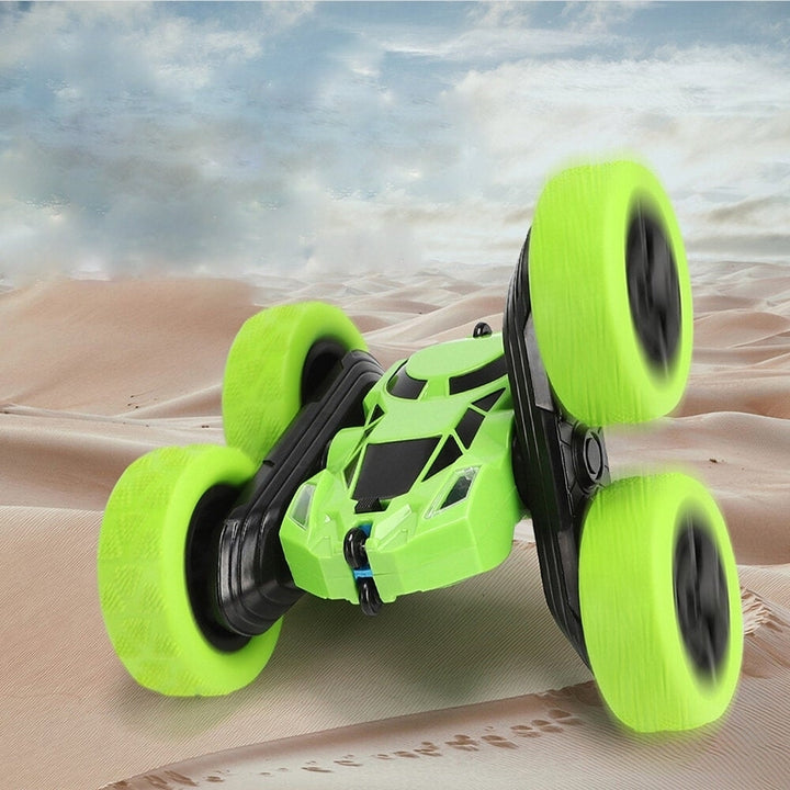 2.4g Charging Remote Control Rollover Climbing Double-sided Plastic Rotate Stunt Car Red/Blue/Green/Yellow for Kid Image 3