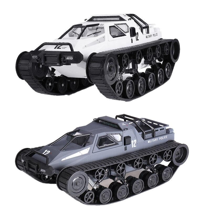 2.4G Drift RC Tank Car with Two Rubber and Two Mental Tracks with LED Lights RTR High Speed Full Proportional Control Image 2
