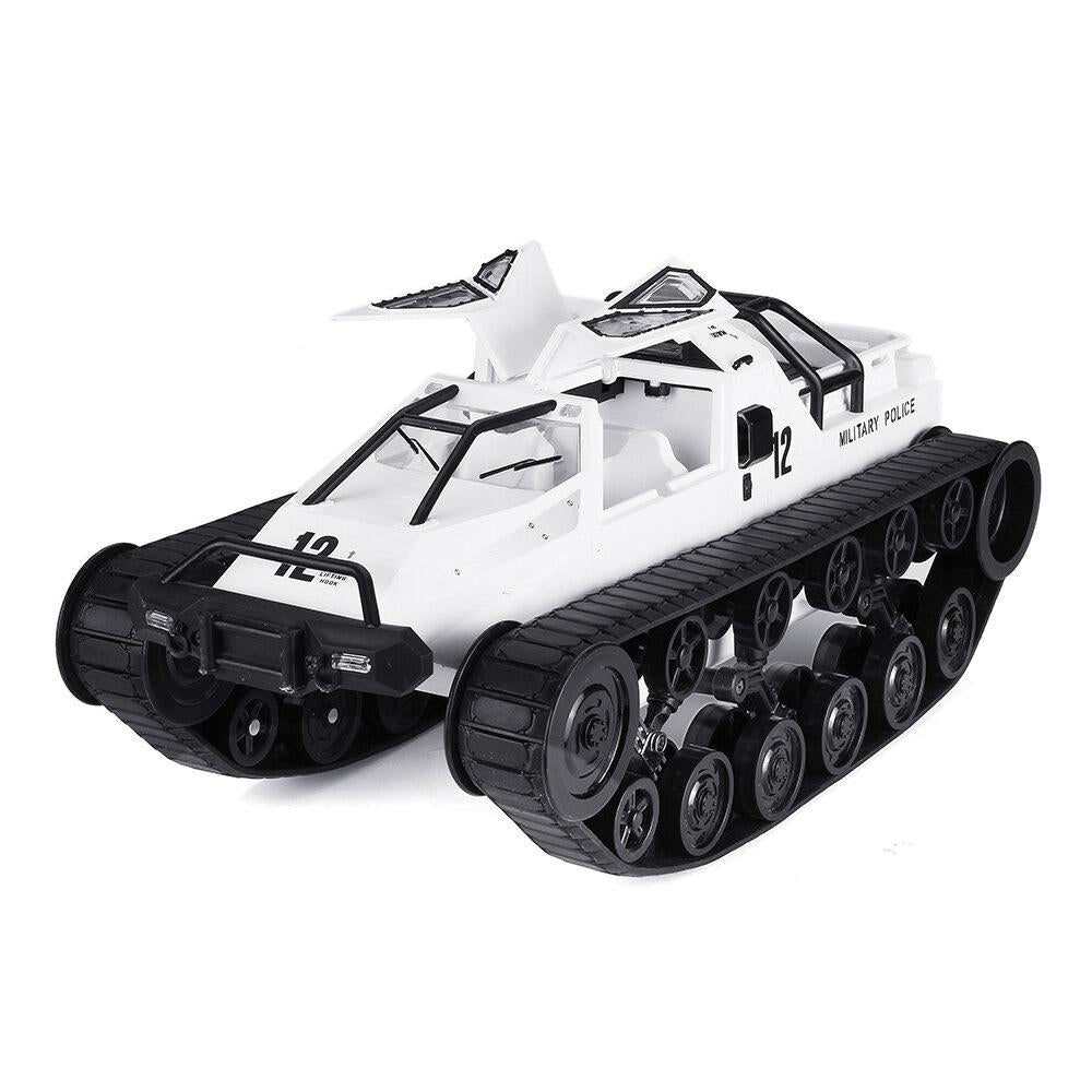 2.4G Drift RC Tank Car with Two Rubber and Two Mental Tracks with LED Lights RTR High Speed Full Proportional Control Image 3