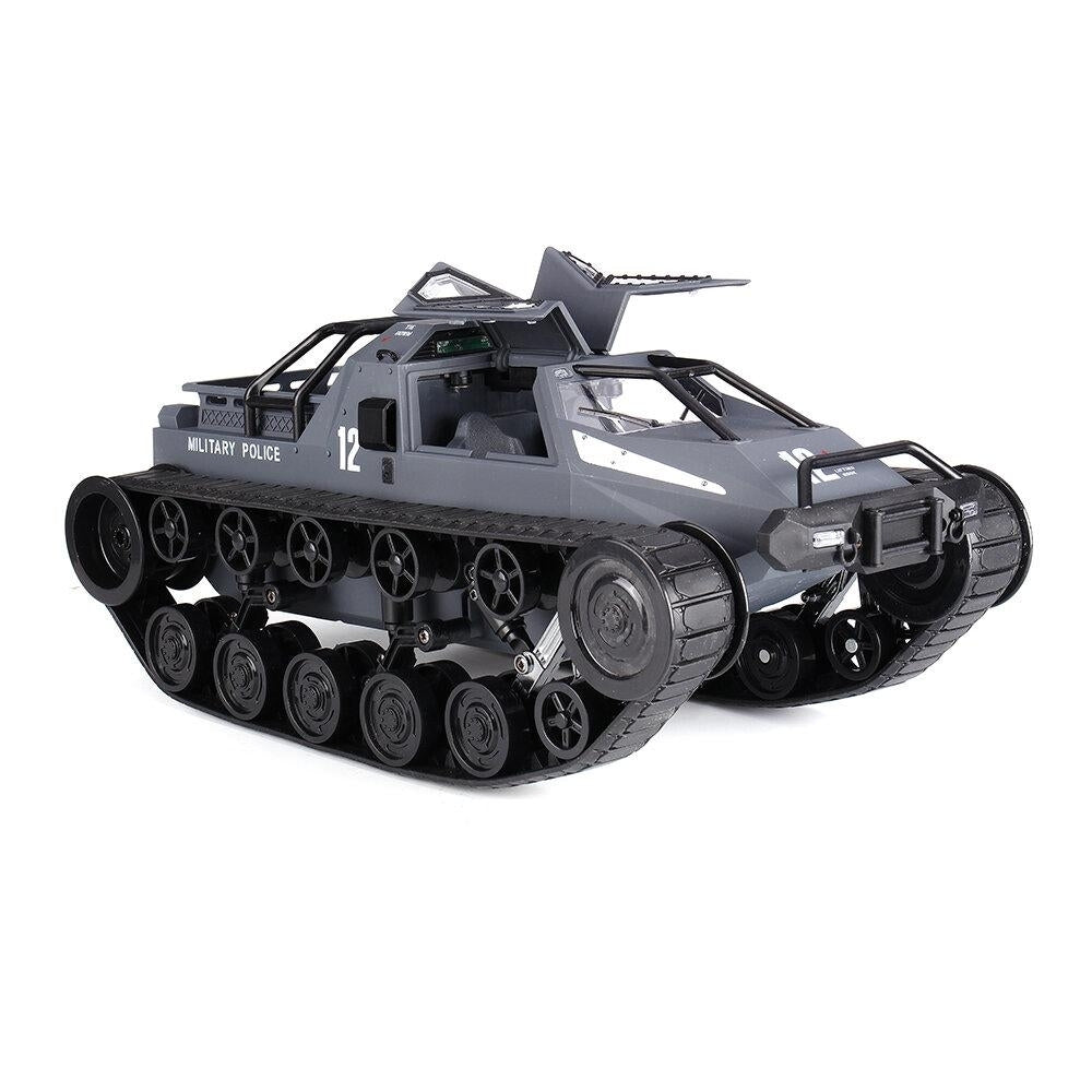 2.4G Drift RC Tank Car with Two Rubber and Two Mental Tracks with LED Lights RTR High Speed Full Proportional Control Image 4