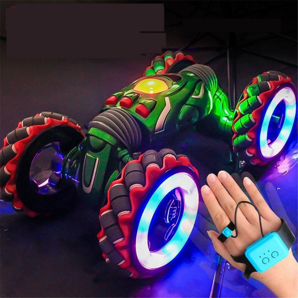 2.4G Gesture Sensor Twisted RC Stunt Car Light Music Remote Control Dancing Truck for Kids Toys Vehicles Model Image 6