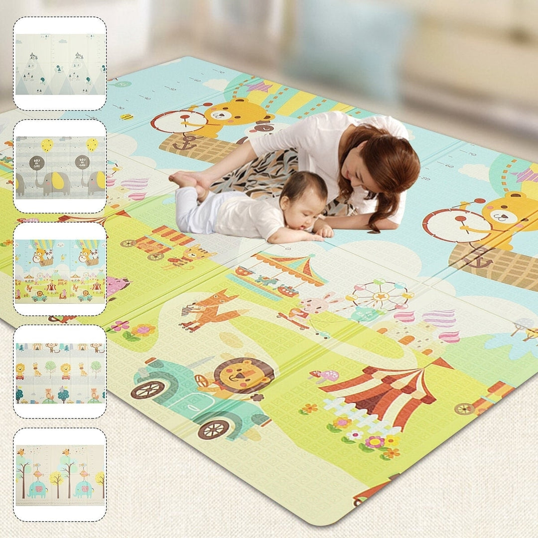 200x180cm Foldable Cartoon Baby Play Mat Xpe Puzzle Childrens Mat Baby Climbing Pad Kids Rug Baby Games Mats Toys for Image 3