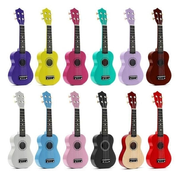 21 Inch Acoustic Soprano 4 String Mini Basswood Ukulele Musical Instrument Toy Image 1