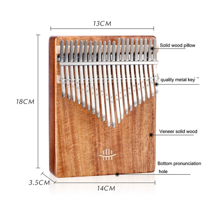 21 Keys Thumb Piano Wooden Professional Kalimba Bottom Hole Mahogany Musical Instrument for Beginner Image 4