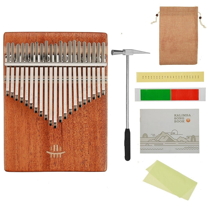 21 Keys Thumb Piano Wooden Professional Kalimba Bottom Hole Mahogany Musical Instrument for Beginner Image 7