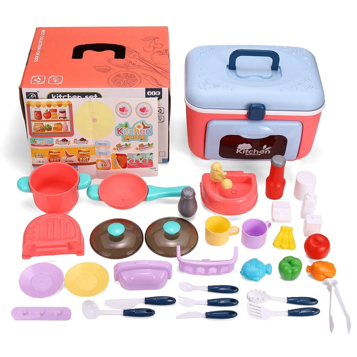 22,26 Pcs Simulation Mini Kitchen Cooking Play Fun Educational Toy Set with Realistic Lighting and Sound Effects for Image 3