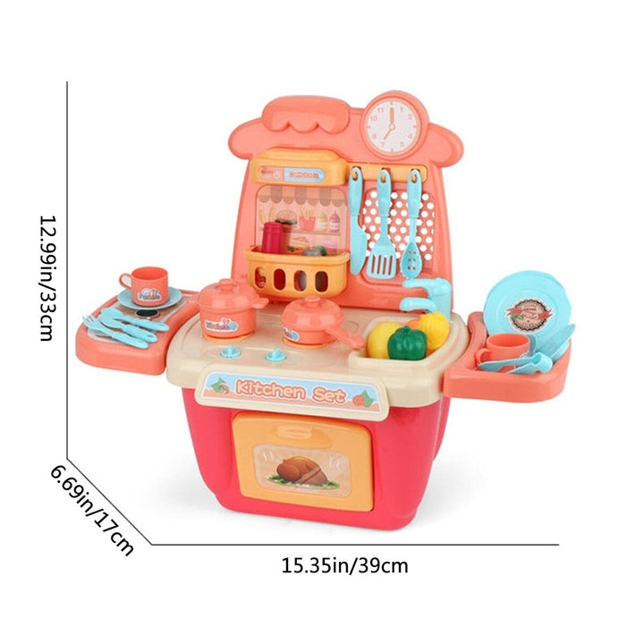 22,26 Pcs Simulation Mini Kitchen Cooking Play Fun Educational Toy Set with Realistic Lighting and Sound Effects for Image 4