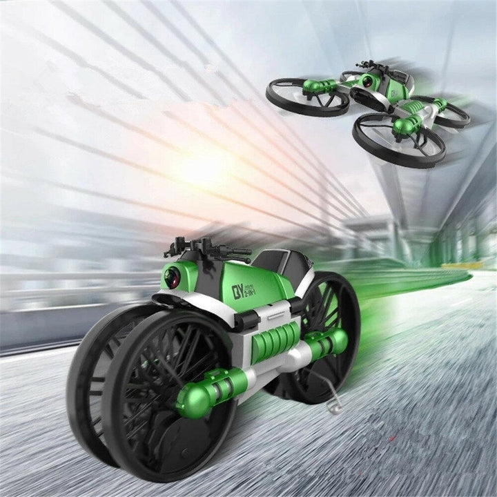 2.4G 2 In 1 WIFI FPV RC Deformation Motorcycle Quadcopter Car RTR Model Image 1