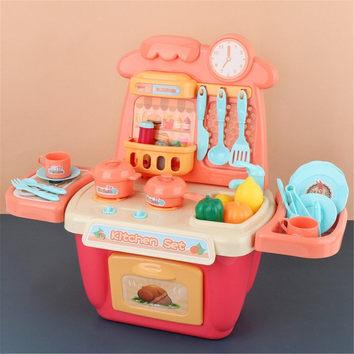 22,26 Pcs Simulation Mini Kitchen Cooking Play Fun Educational Toy Set with Realistic Lighting and Sound Effects for Image 6