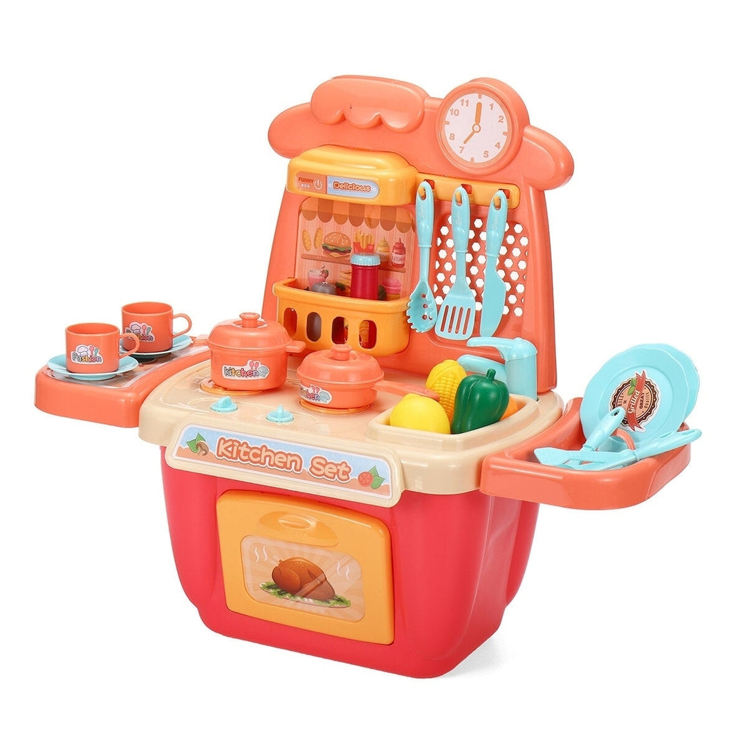 22,26 Pcs Simulation Mini Kitchen Cooking Play Fun Educational Toy Set with Realistic Lighting and Sound Effects for Image 7