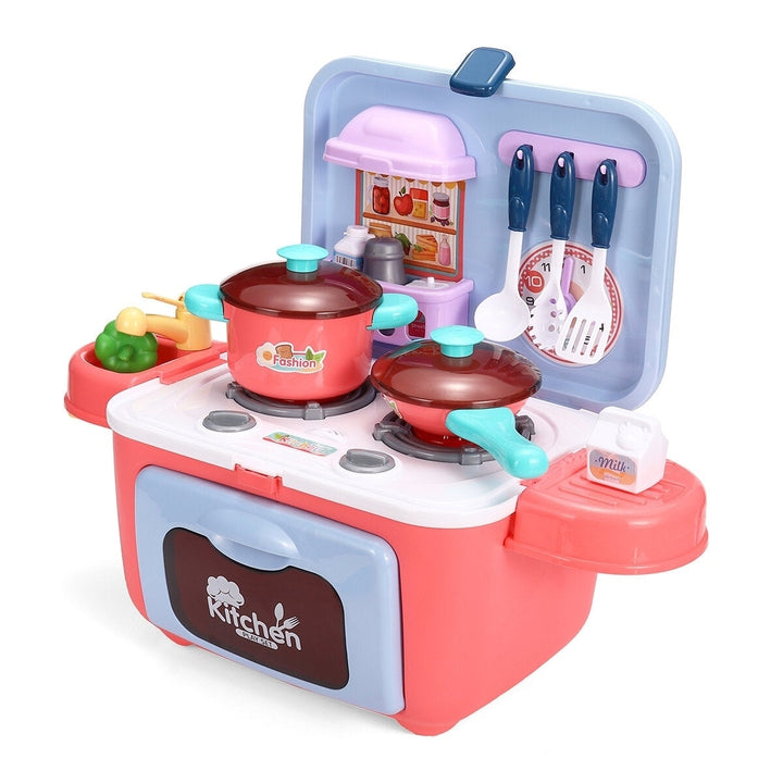 22,26 Pcs Simulation Mini Kitchen Cooking Play Fun Educational Toy Set with Realistic Lighting and Sound Effects for Image 8