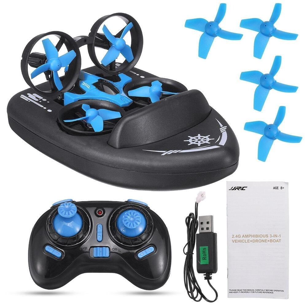 2.4G 3 In 1 RC Boat Vehicle Flying Drone Land Driving RTR Model Image 2