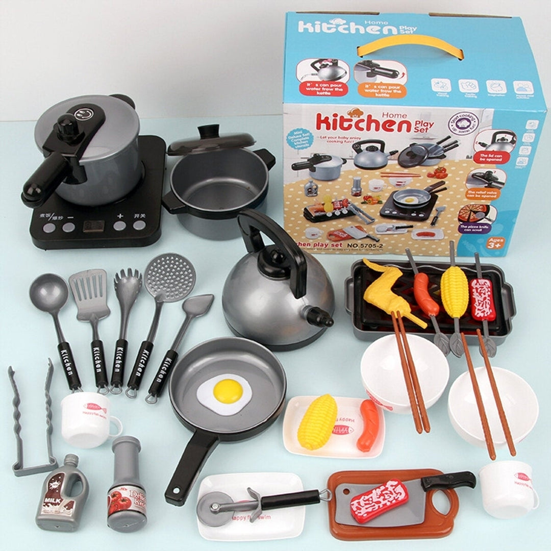 24,36Pcs Simulation Kitchen Cooking Pretend Play Set Educational Toy with Sound Light Effect for Kids Gift Image 6