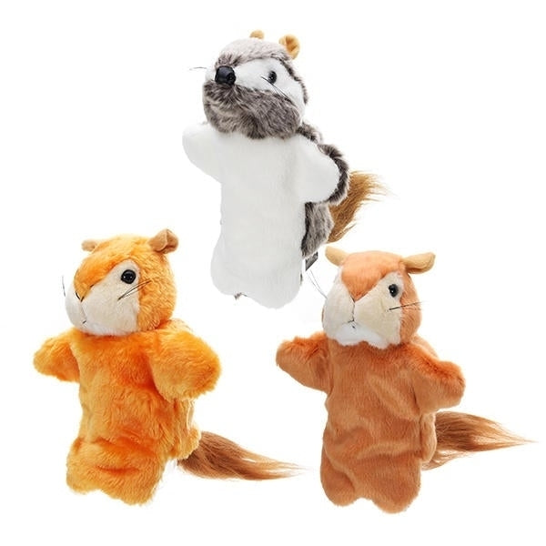 27CM Stuffed Animal Squirrel Fairy Tales Hand Puppet Classic Children Figure Toys Plush Animal Image 1