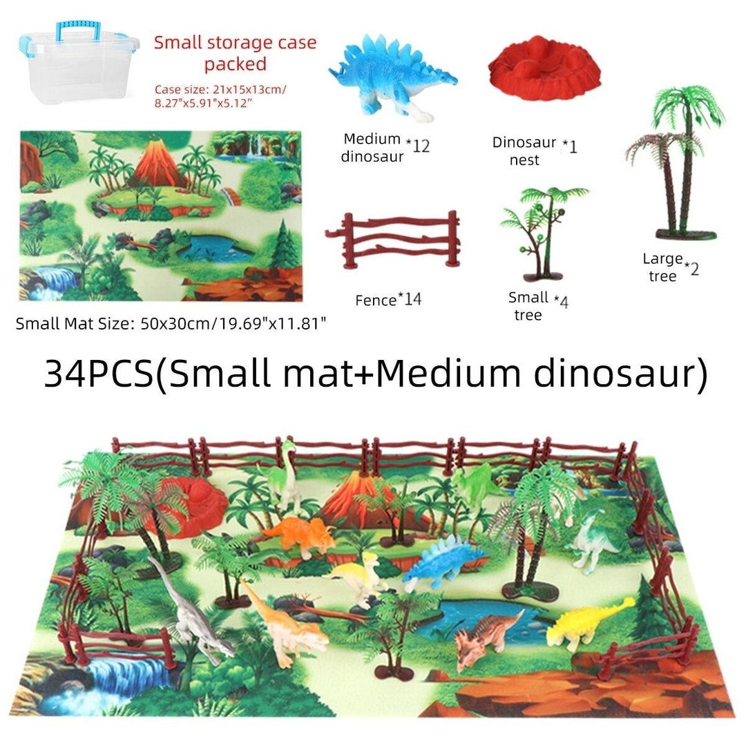 28,33,34,63,65Pcs Multi-style Diecast Dinosaurs Model Play Set Educational Toy with Play Mat for Kids Christmas Birthday Image 1