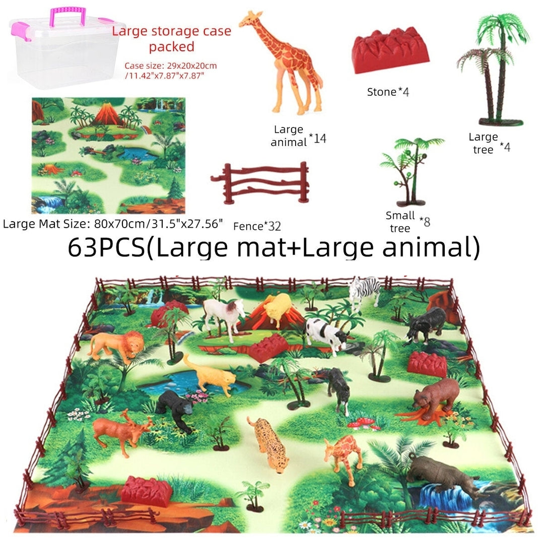 28,33,34,63,65Pcs Multi-style Diecast Dinosaurs Model Play Set Educational Toy with Play Mat for Kids Christmas Birthday Image 6