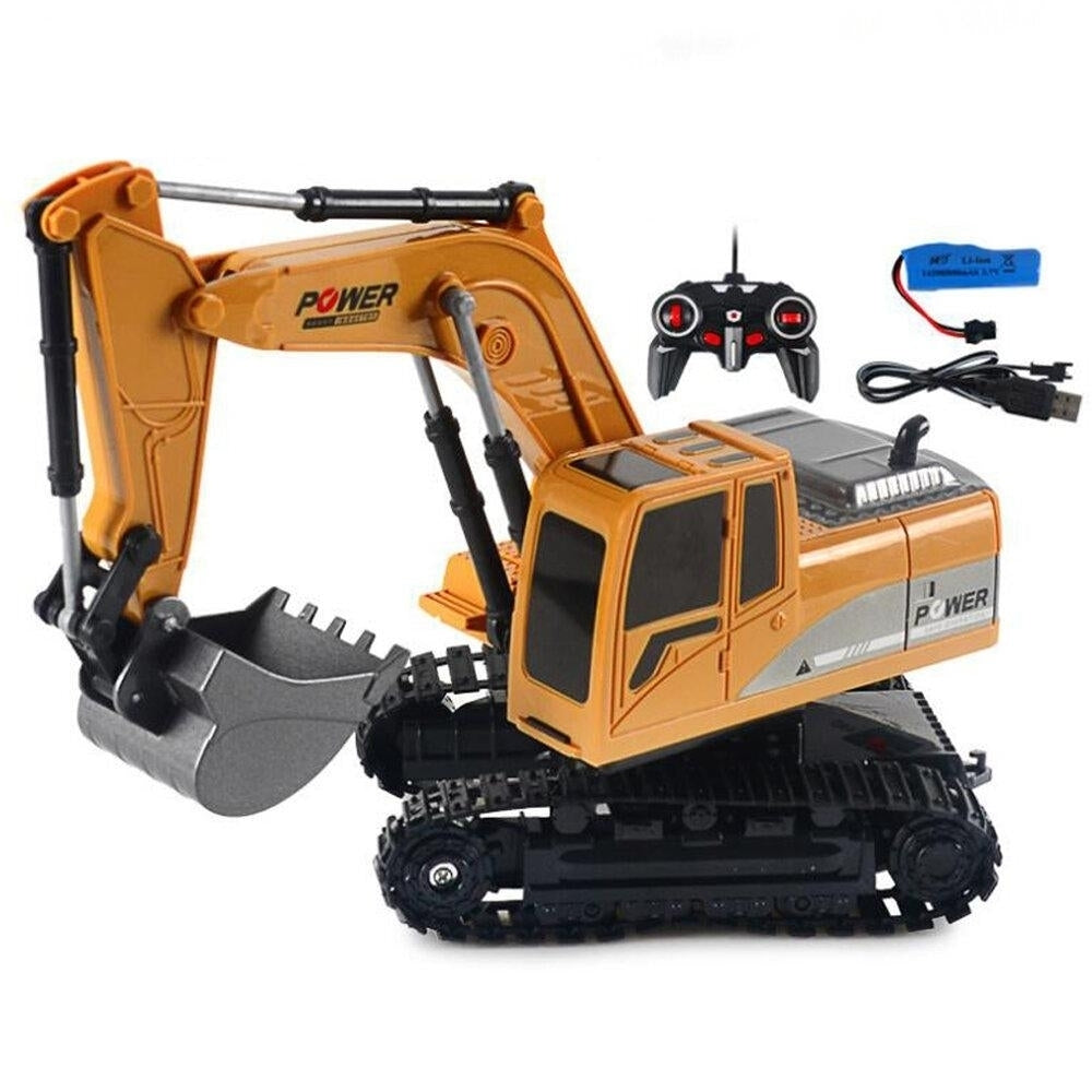 2.4G 6 Channel 1,24 RC Excavator Toy Engineering Car Alloy And plastic RTR For Kids With Light Image 2