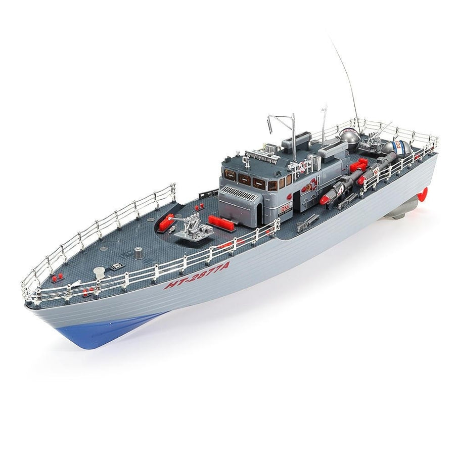 2.4G EHT-2877 Missile Destroyer RC Boat 4km,h With Two Motor And Light Vehicle Models Image 1