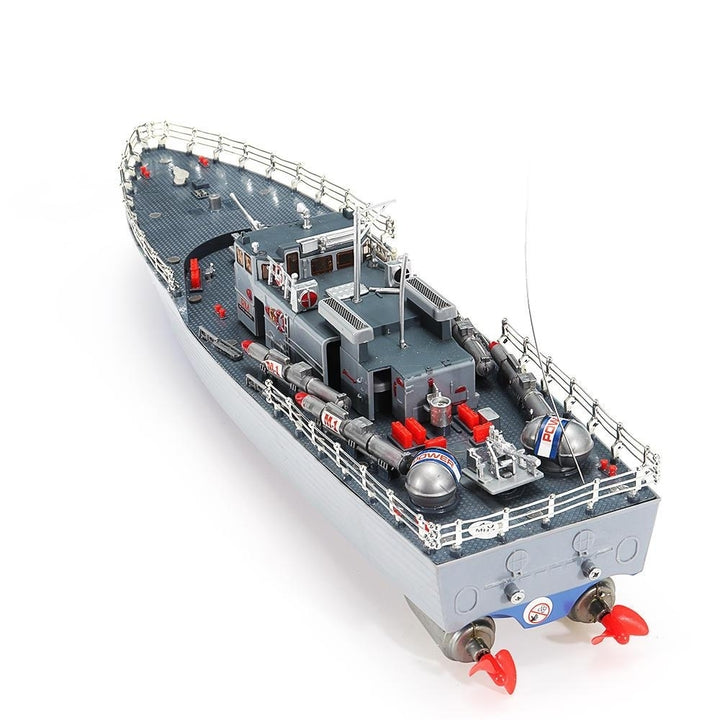 2.4G EHT-2877 Missile Destroyer RC Boat 4km,h With Two Motor And Light Vehicle Models Image 2