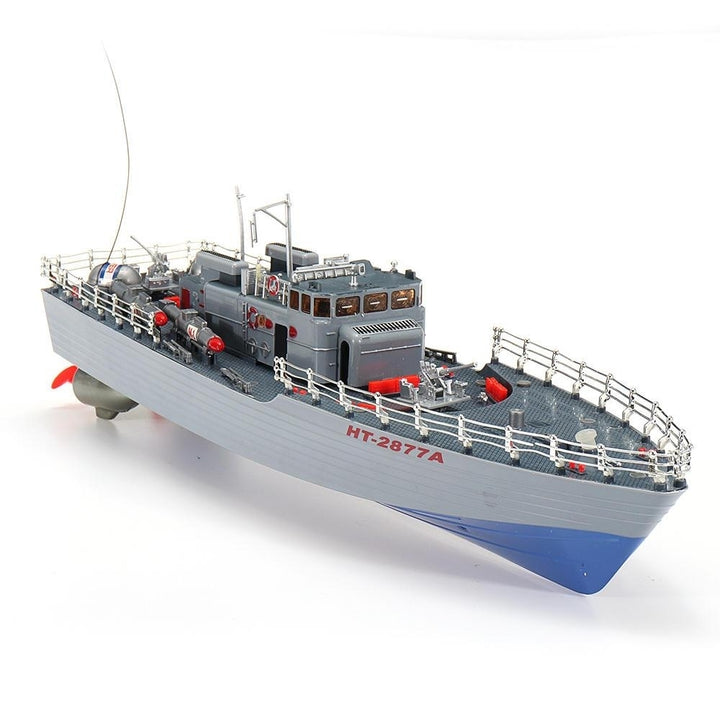 2.4G EHT-2877 Missile Destroyer RC Boat 4km,h With Two Motor And Light Vehicle Models Image 4