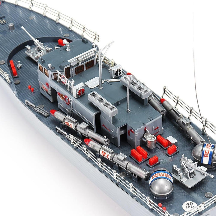 2.4G EHT-2877 Missile Destroyer RC Boat 4km,h With Two Motor And Light Vehicle Models Image 9