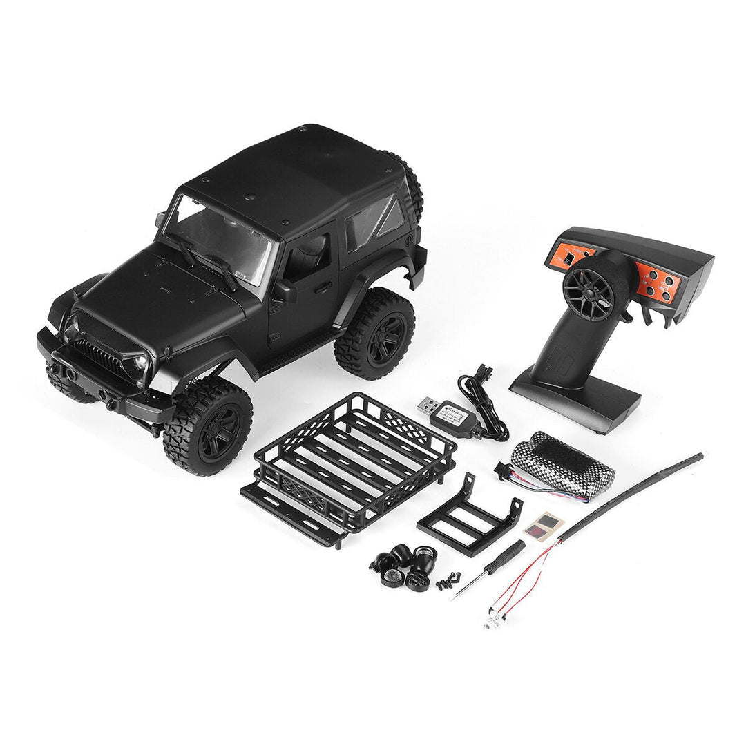 2.4Ghz 4WD RC Car For Jeep Off-Road Vehicles With LED Light Climbing Truck RTR Model Two Battery Image 9