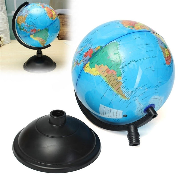 20cm Blue Ocean World Globe Map With Swivel Stand Geography Educational Toy Gift Image 2