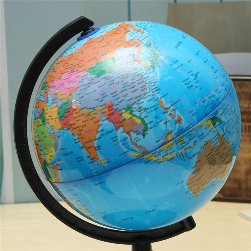 20cm Blue Ocean World Globe Map With Swivel Stand Geography Educational Toy Gift Image 4