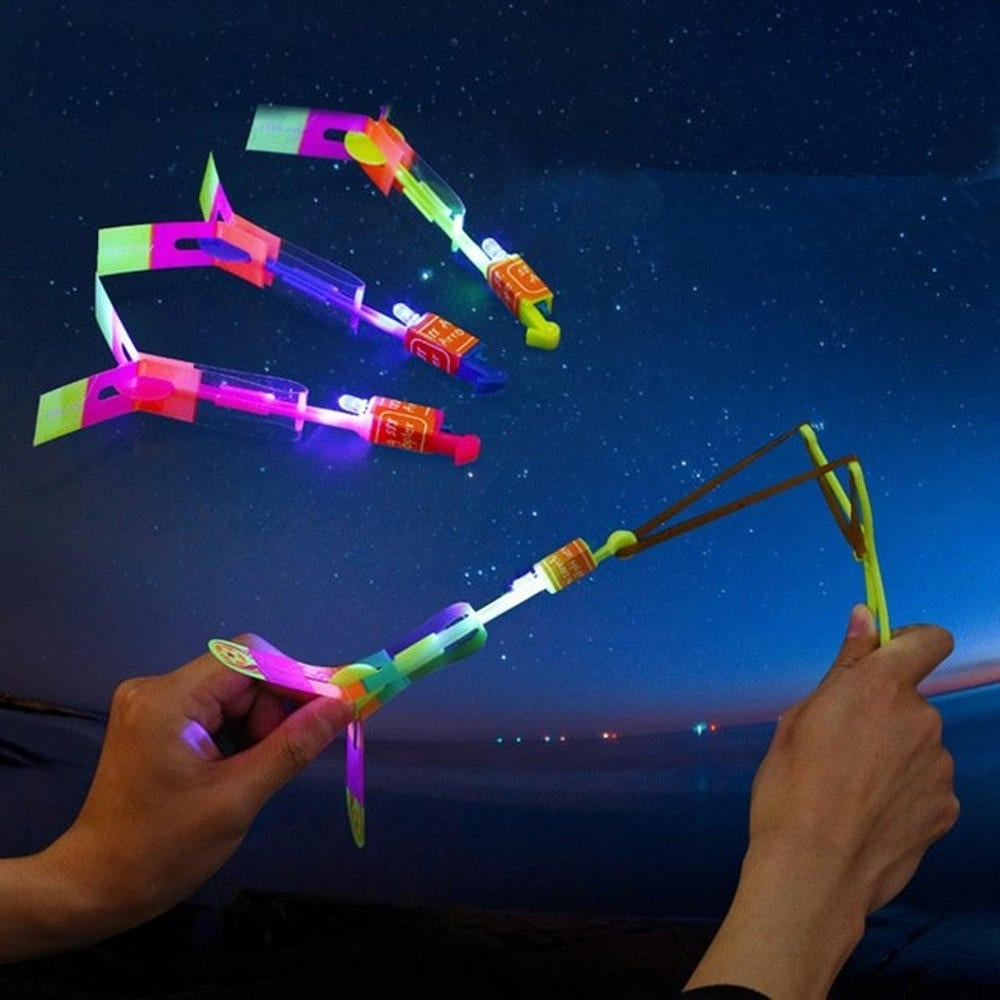 20pcs Amazing LED Flash Rubber Band Helicopter Plane Toy For Kids Image 7