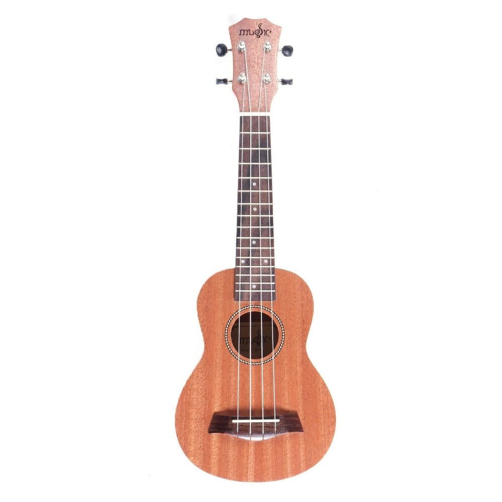 21 Inch 4 Strings 15 Frets Wood Color Mahogany Ukulele Musical Instrument With Guitar picks,Rope Image 2