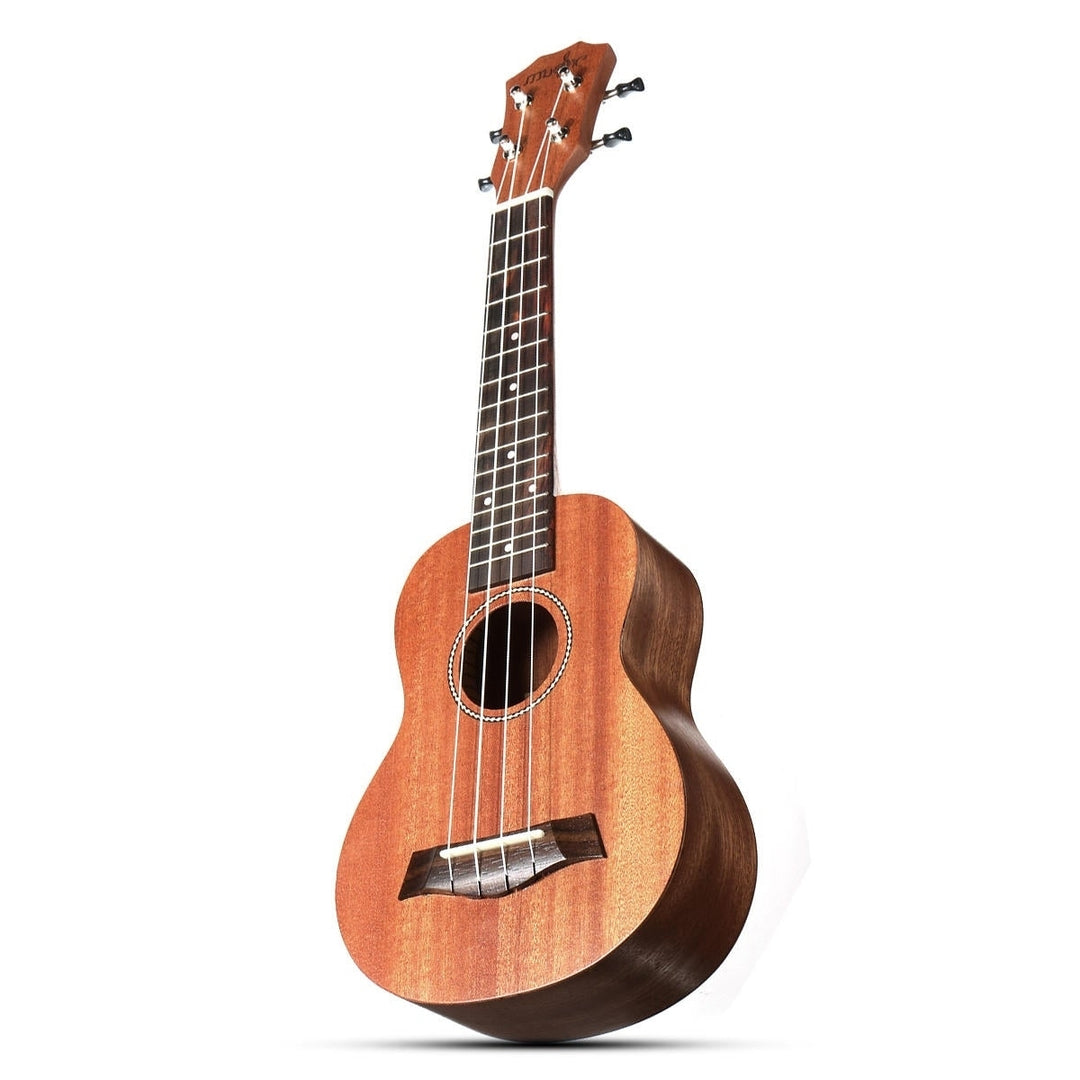 21 Inch 4 Strings 15 Frets Wood Color Mahogany Ukulele Musical Instrument With Guitar picks,Rope Image 4
