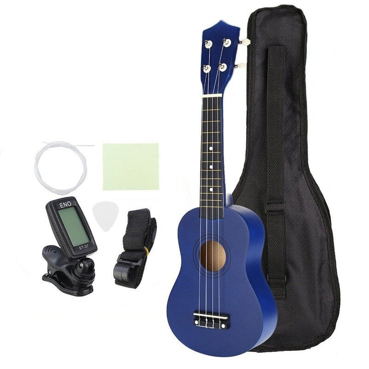 21 Inch Economic Soprano Ukulele Uke Musical Instrument With Gig bag Strings Tuner Blue Image 1