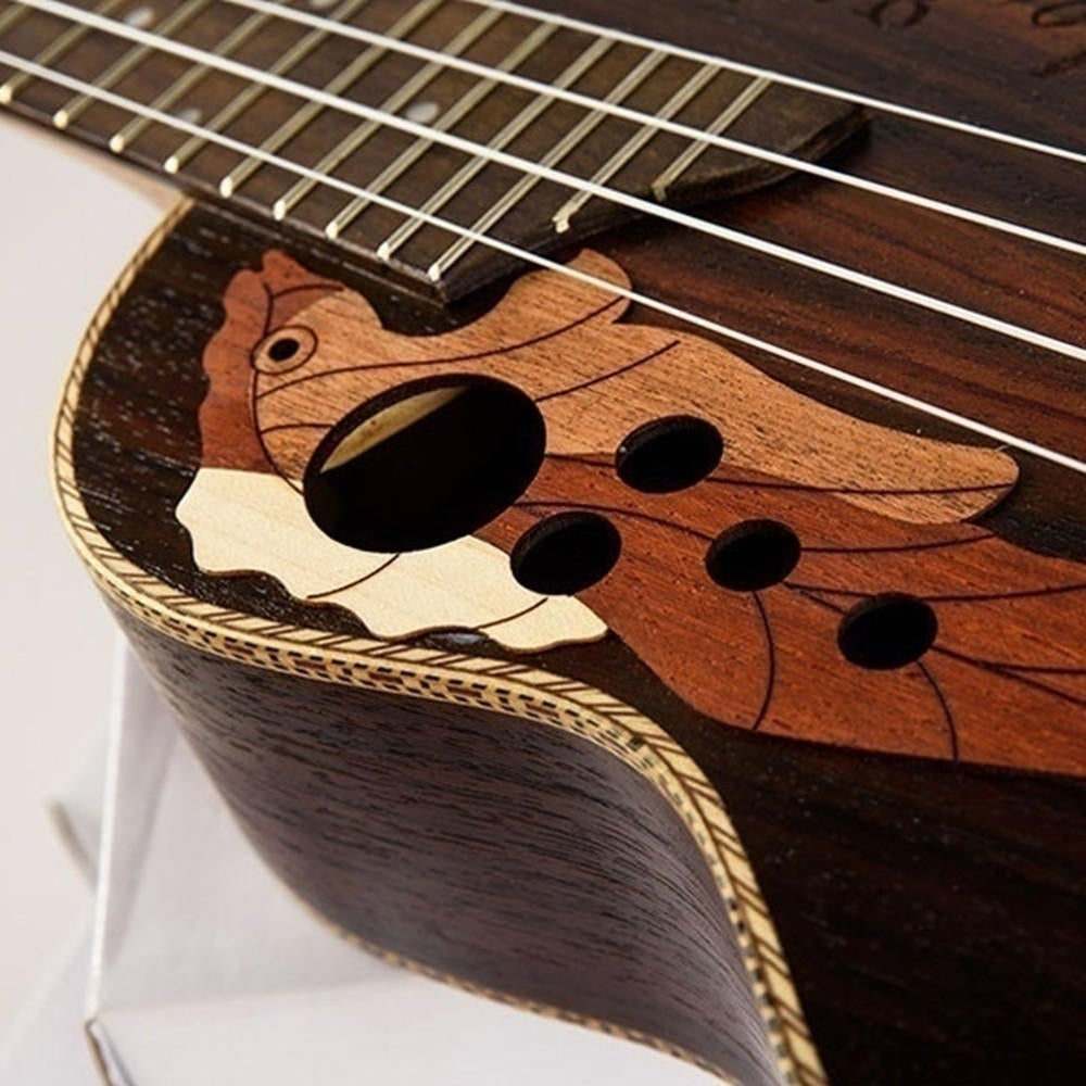 21 Inch Four Strings Rosewood Ukulele Guitar With Grape Shape Holes Image 3