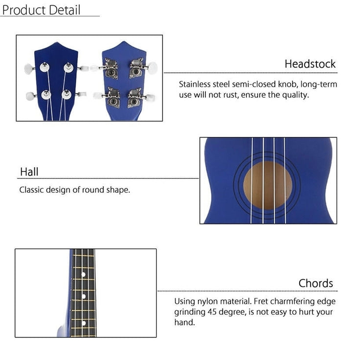 21 Inch Economic Soprano Ukulele Uke Musical Instrument With Gig bag Strings Tuner Blue Image 7