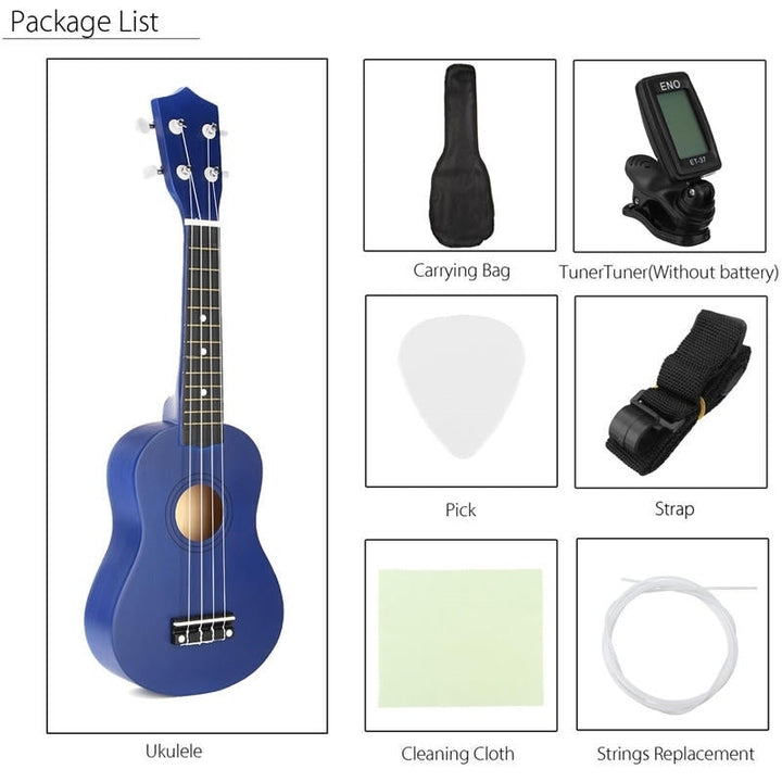 21 Inch Economic Soprano Ukulele Uke Musical Instrument With Gig bag Strings Tuner Blue Image 12