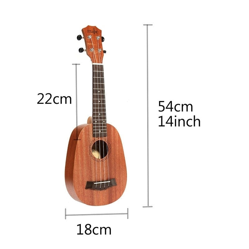 21 Inch Soprano Pinapple Mahogany Ukulele 4 Strings Hawaii Mini Guitar Children Gift Image 6