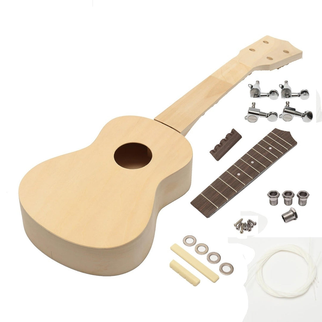 21 Ukulele Soprano Hawaiian Guitar Kit Basswood Wooden Musical Instrument Image 1