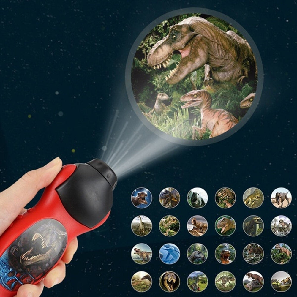 24 Dinosaur Patterns Flashlight Projector Lamp Educational Puzzle Toy Kids Children Christmas Gift Image 2