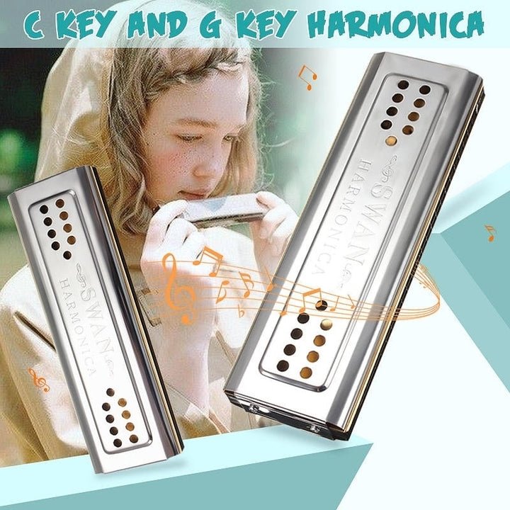 24 Holes Double Sided Key C G Harmonica Image 6
