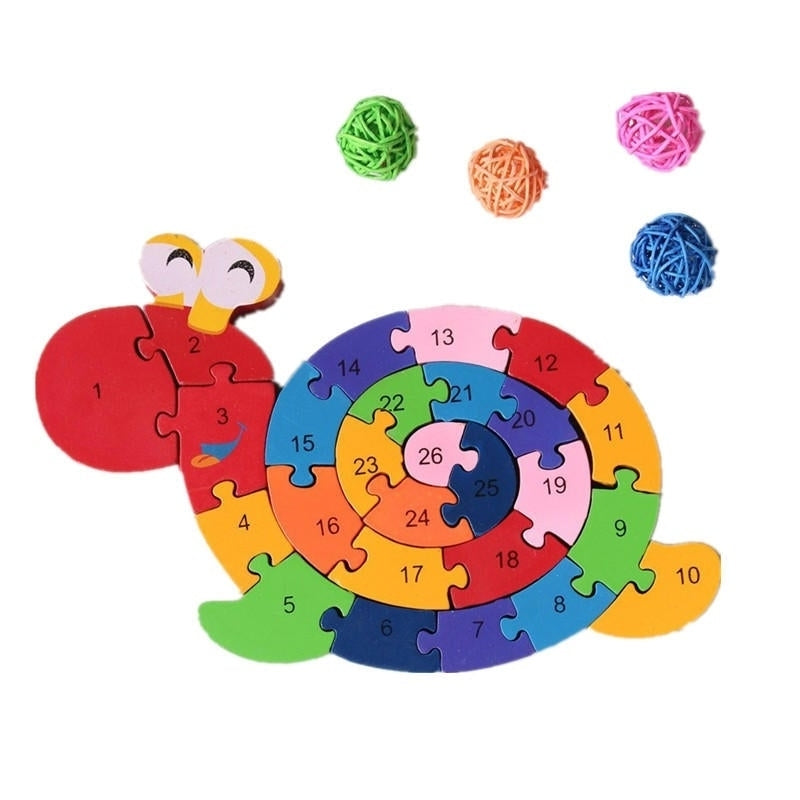 26Pcs Multicolor Letter Childrens Educational Building Blocks Snail Toy Puzzle For Children Gift Image 1