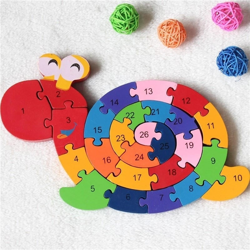 26Pcs Multicolor Letter Childrens Educational Building Blocks Snail Toy Puzzle For Children Gift Image 2