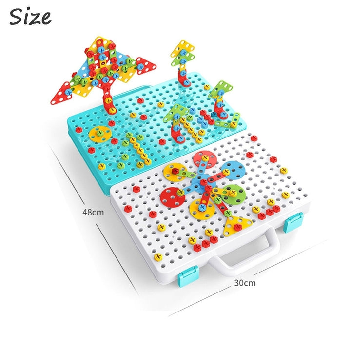 276 PCS Upgrade Double Side Creative Electric Drill Building Blocks Peg DIY Assemble Early Educational Toy for Kids Image 4