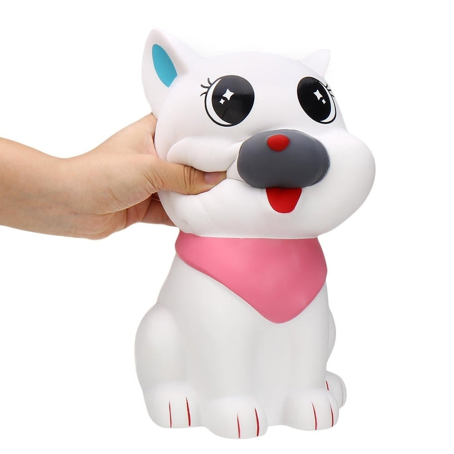 29cm Giant White Scarf Dog Squishy Slow Rebound Decompression Simulation Toy with Bag Packaging Image 1