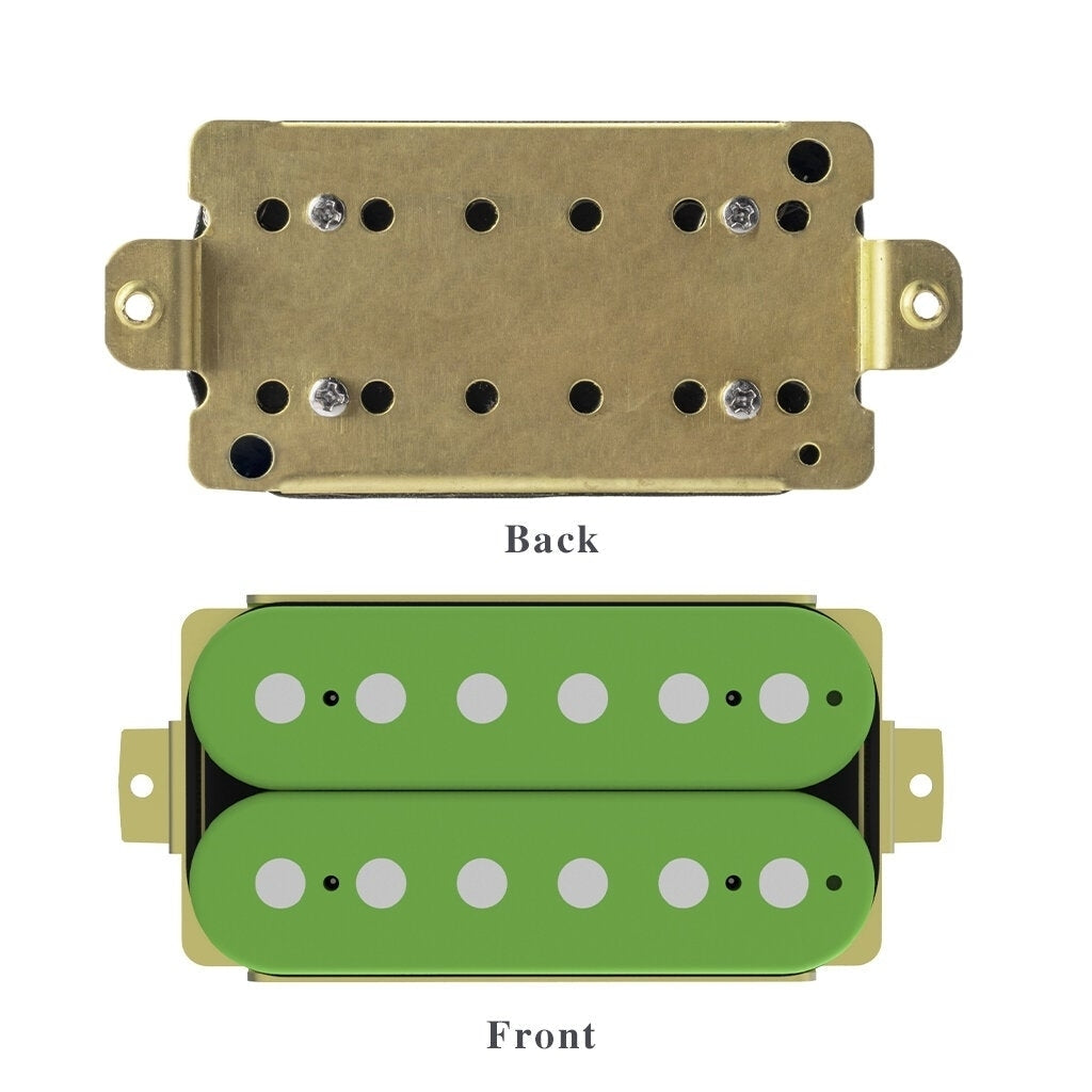 2pcs Classic Tone Ceramic Overwound Open Style Humbucker Pickups Set 50mm Neck,Bridge For Electric Guitar-Green Image 3
