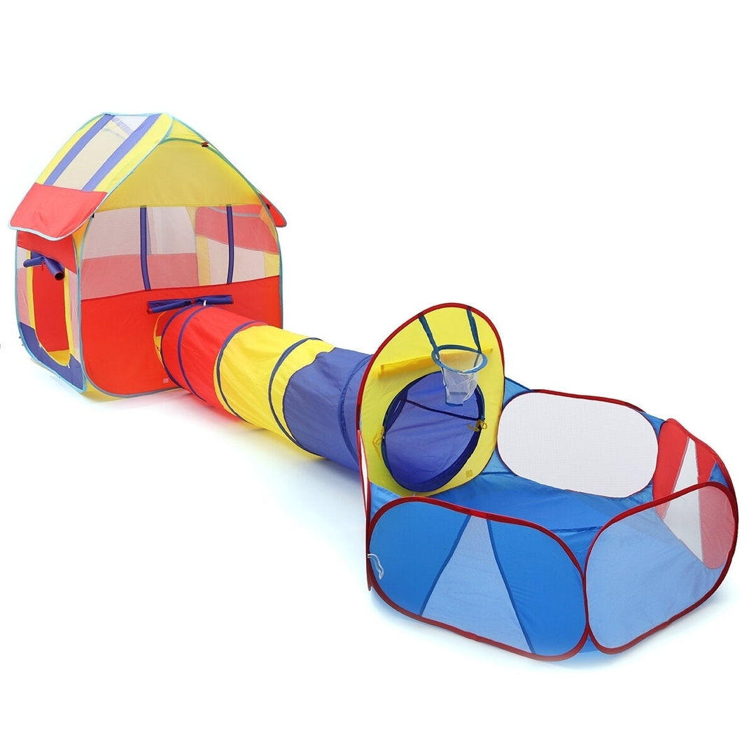 3 IN 1 Indoor Outdoor Triangle and Hexagon Detachable Tent Childrens Play Toys with Zippered Storage Bag Image 1