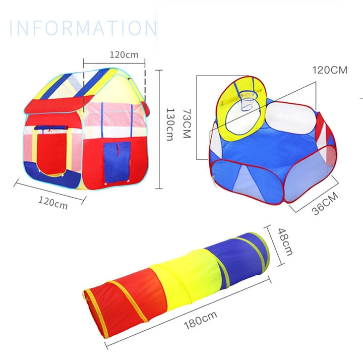3 IN 1 Indoor Outdoor Triangle and Hexagon Detachable Tent Childrens Play Toys with Zippered Storage Bag Image 10