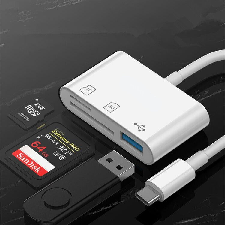 3 in 1 Type-C to USB3.0 SD TF Card Reader OTG Hub Type-C Adapter for Laptop Tablet for Samsung Galaxy Note 20 Image 1