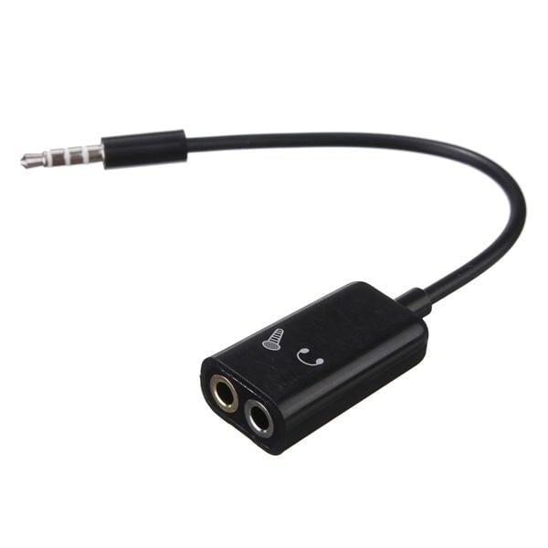 3.5mm Stereo Audio Male to Earphone Headset + Microphone Adapter PC Cell Phone Image 2