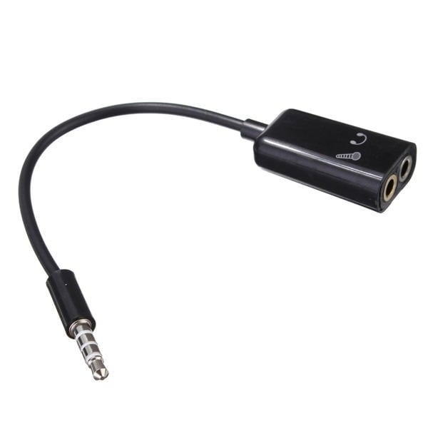 3.5mm Stereo Audio Male to Earphone Headset + Microphone Adapter PC Cell Phone Image 3
