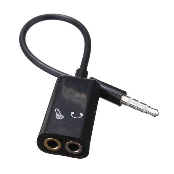 3.5mm Stereo Audio Male to Earphone Headset + Microphone Adapter PC Cell Phone Image 7